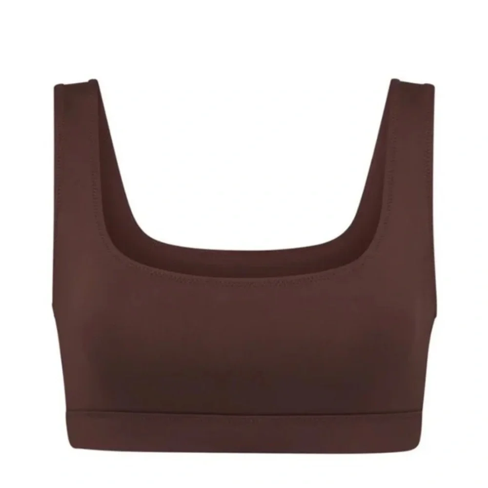 SKIMS SIGNATURE SWIM Tank Bikini Top Cocoa Size M